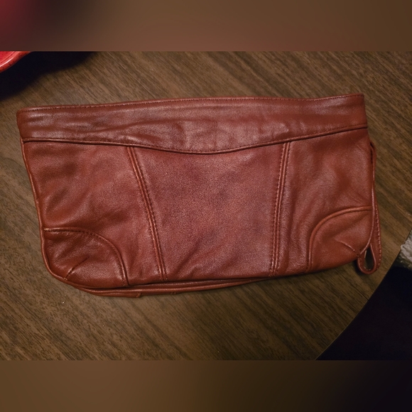 Vintage Elegant Brown Leather Clutch
